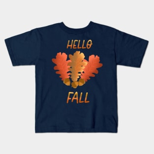 Falling Leaves on Midnight Blue Kids T-Shirt